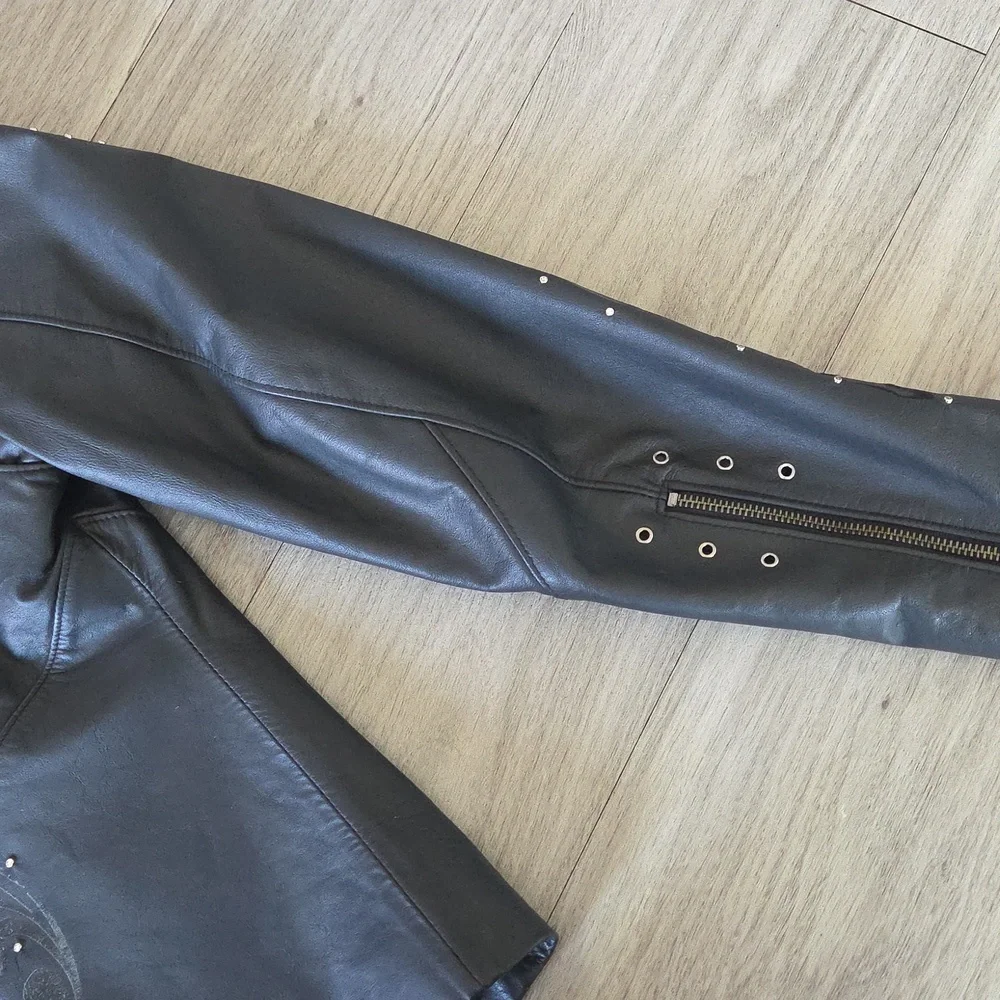 Women's Harley- Davidson Wicked Willie G Skull Genuine Leather Size S. Swarvoski - Picture 4 of 16